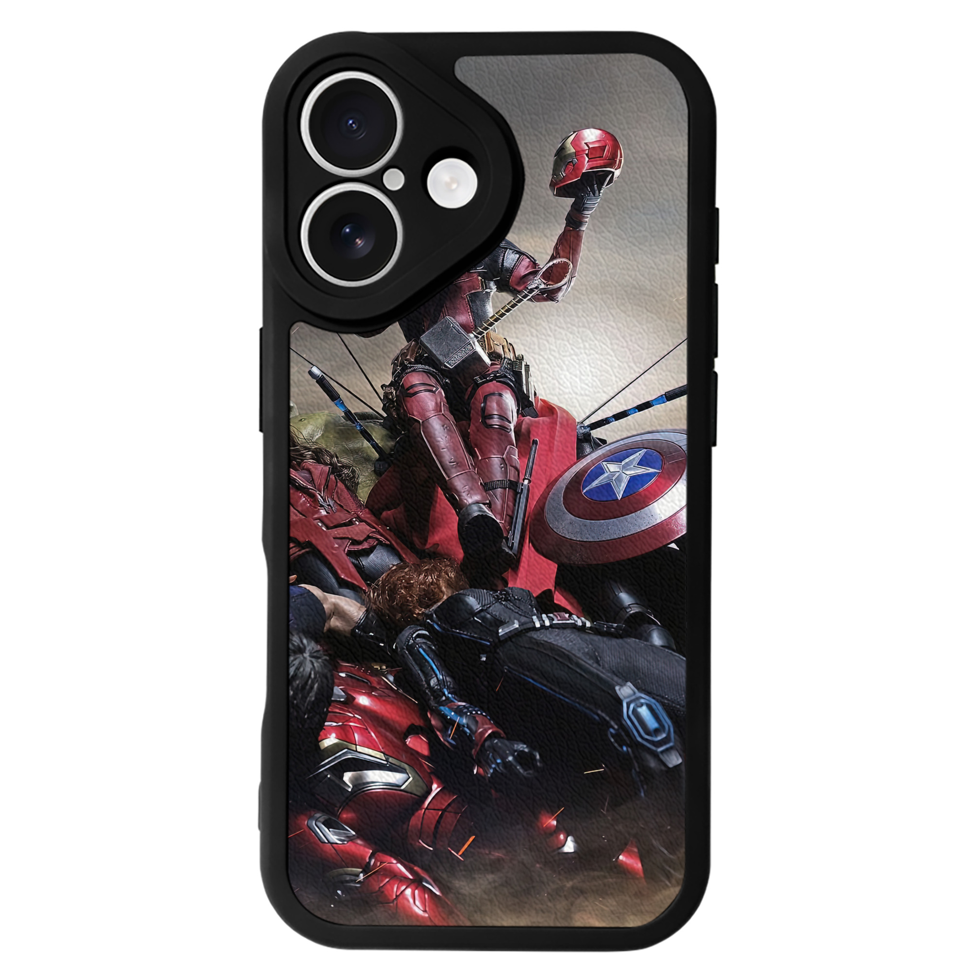 （画像用） Deadpool デッドプール 【iPhone 16シリーズ対応】シリコンスマホケース（レザー調） 材質：シリコン